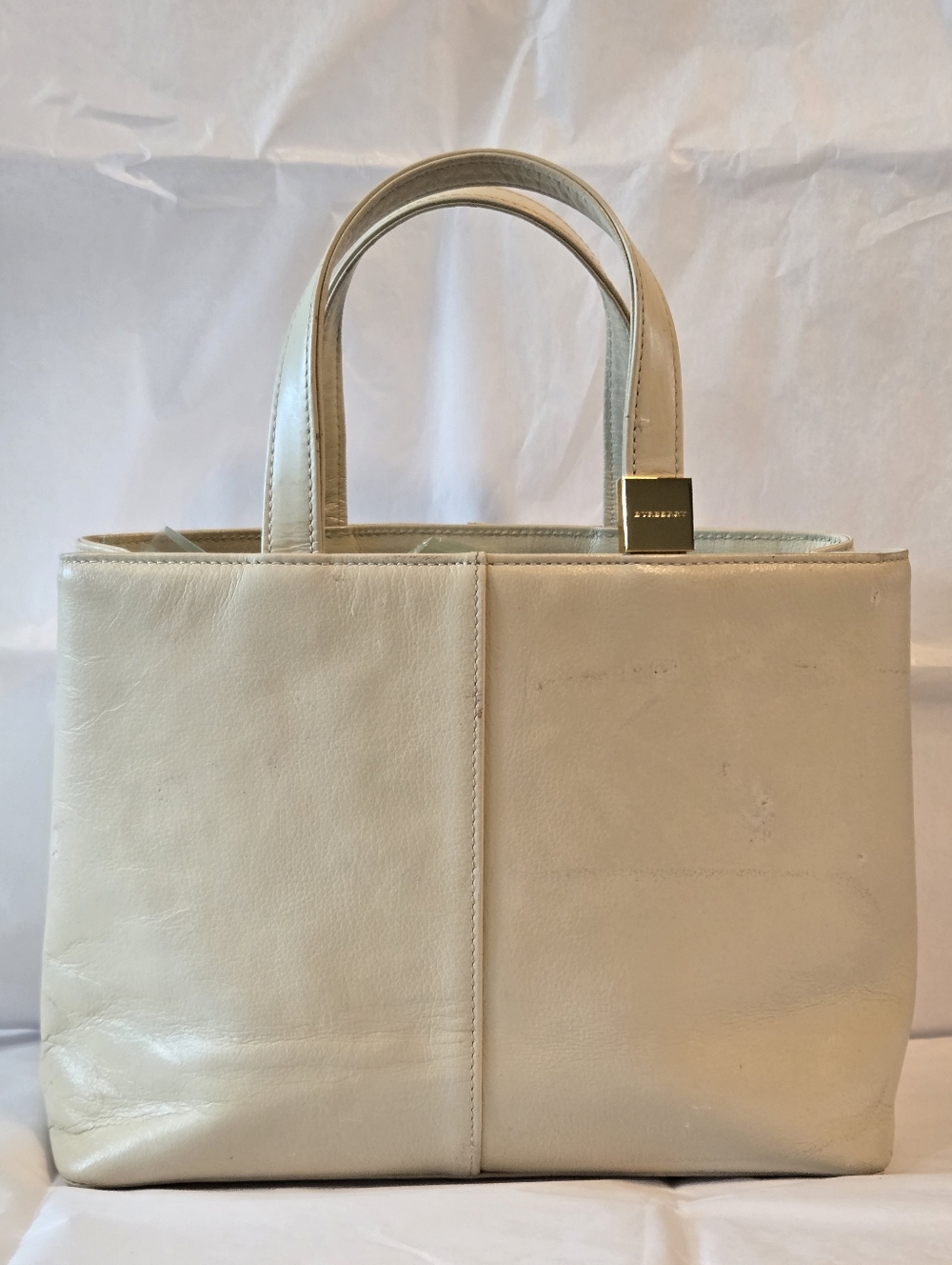 Vintage Burberry Nova Check Leather Tote Bag